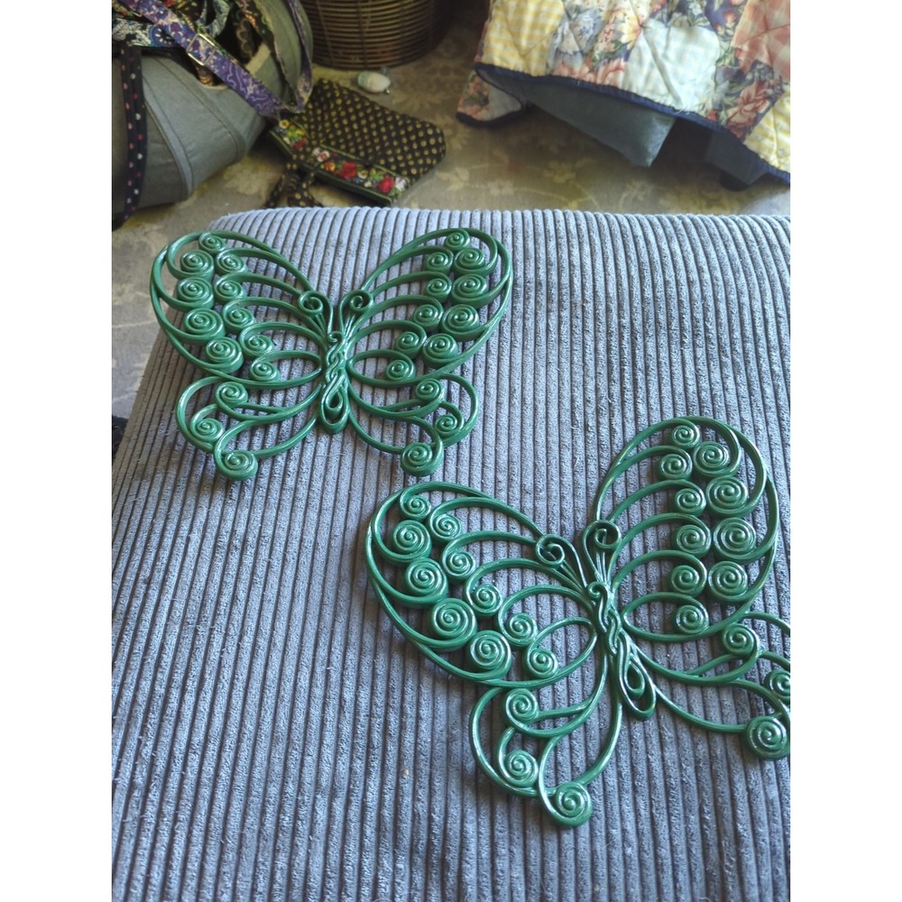 Vintage 1976 Home Decor 2 Butterfly Wall Hangings Homco Burwood